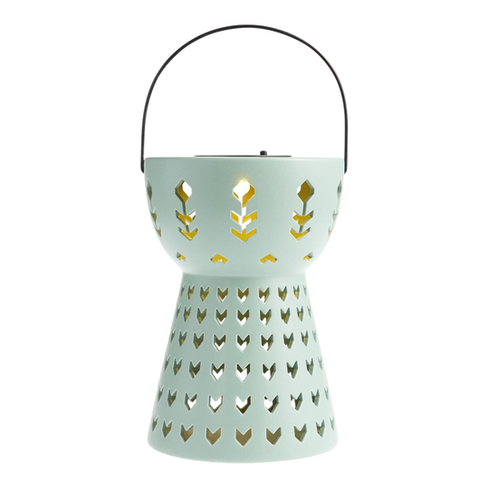 Aqua Geometric Ceramic Solar LED Lantern by World Market