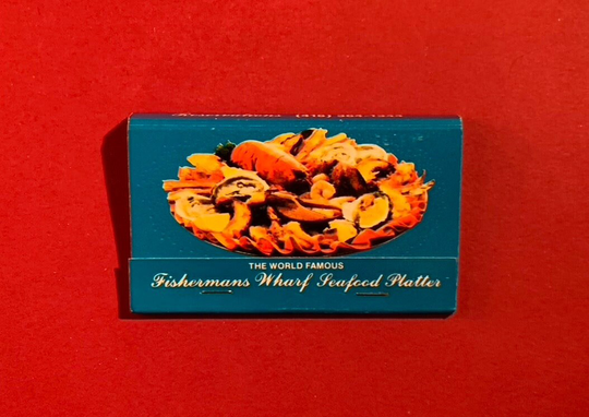 Vintage Matchbook, Fishermans Wharf, Restaurant, Toronto, Canada, Seafood, with 40 Match Sticks, Free Ship in Usa