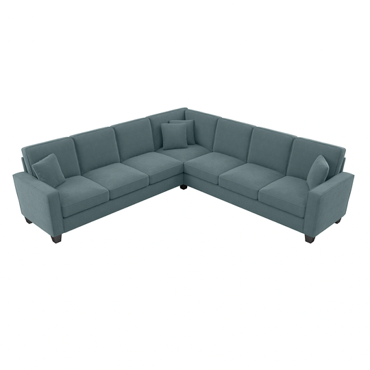 Bush Furniture Stockton Modern Turkish Blue Herringbone Fabric Polyester/Blend Sectional | SNY110STBH-03K