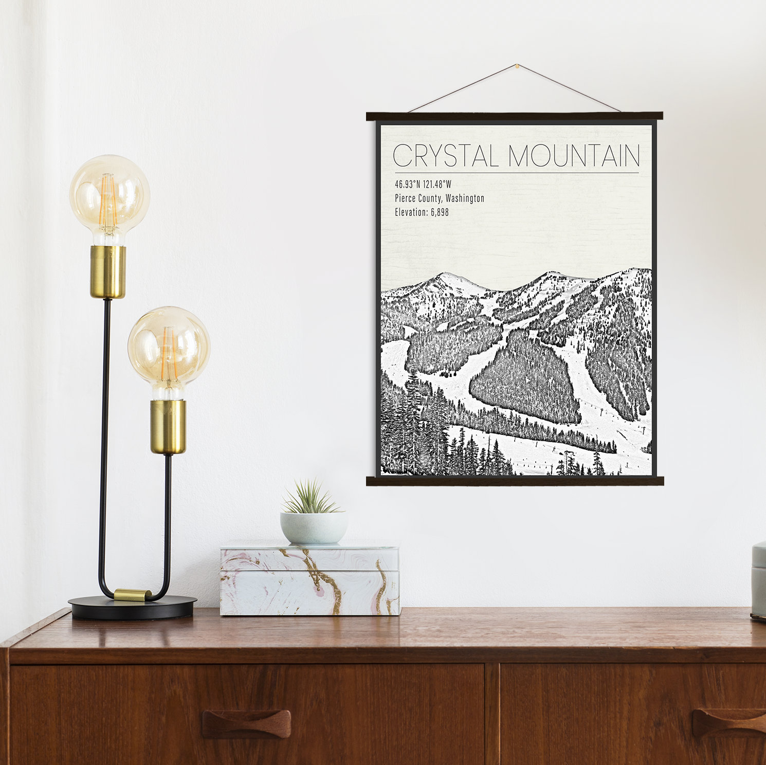 Crystal Mountain Washington Ski Resort Print | Hanging Canvas Of Printed Marketplace