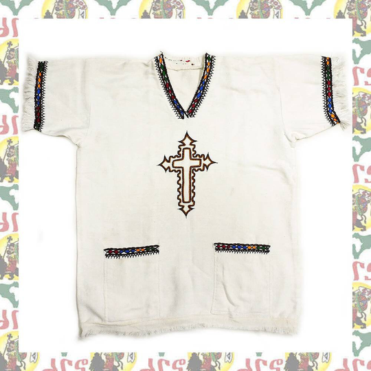 Ethiopian Traditional Cotton Shirt Xl M-A298 | Dress African Clothes Cotton Roots Dub Rasta Color Lion Of Judah