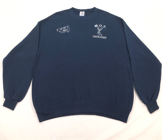 Vintage 90S Mot Cheerleader Women Sweatshirt Cheerleader Crewneck Pullover Sweater Embroidered Logo Made in USA 2xl Size