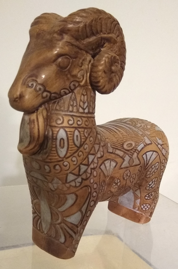 Vintage Italian Ceramic Ram Bittosi Style Mid Century Mcm 6.5" High Modern Art Aries