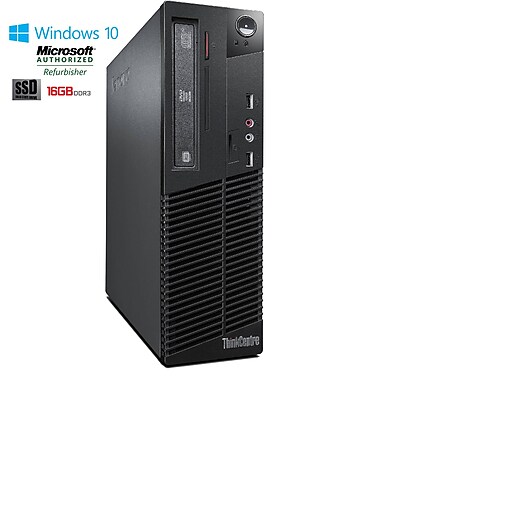 Lenovo M72 Small Form Factor Core I5 3470 3.2GHz 16GB 240GB Solid State Drive DVDRW Windows 10 Pro, Refurbished