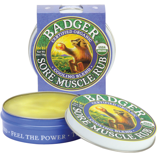 Badger Certified Organic Sore Muscle Rub Balm Cooling Blend with Camphor 2 Sizes
