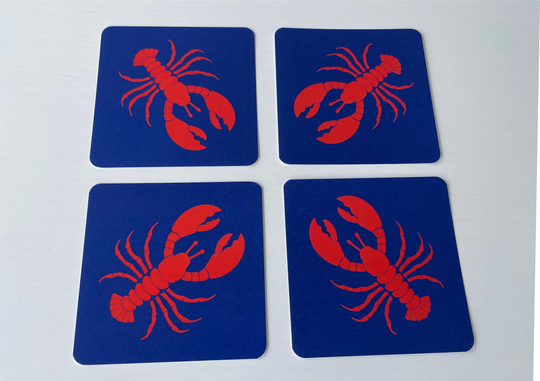 Lobster, Set Of 12 Coasters, Beach Party, Summer Decoration, Nautical Decor, Disposable, Table Seafood