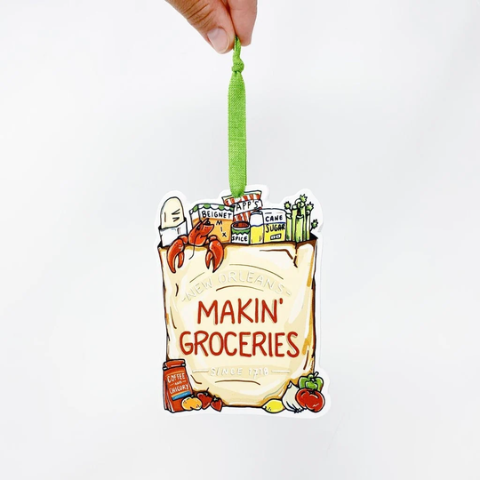 Makin' Groceries Ornament - New Orleans Christmas, Kristin Malone, Southern Artist, Nola, Ornament, Christmas Tree