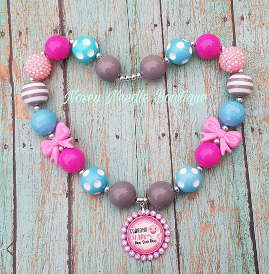 Baby Shark Birthday Party, Shark, Necklace, Grandma Necklace, Mommy Mommy Grandma Party