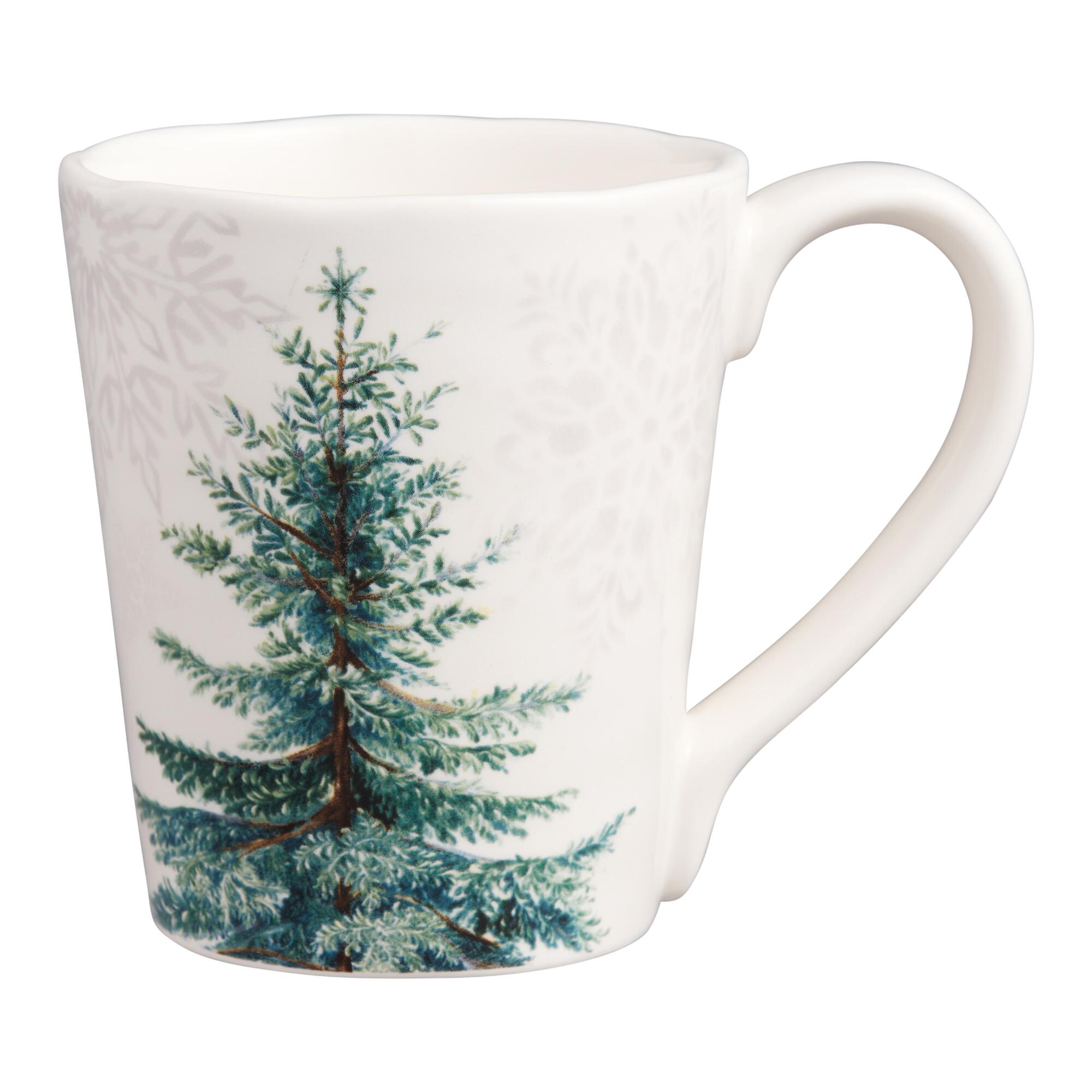 Pier Place Snowy Spruce Mug: Green/White/Silver - Earthenware by World Market