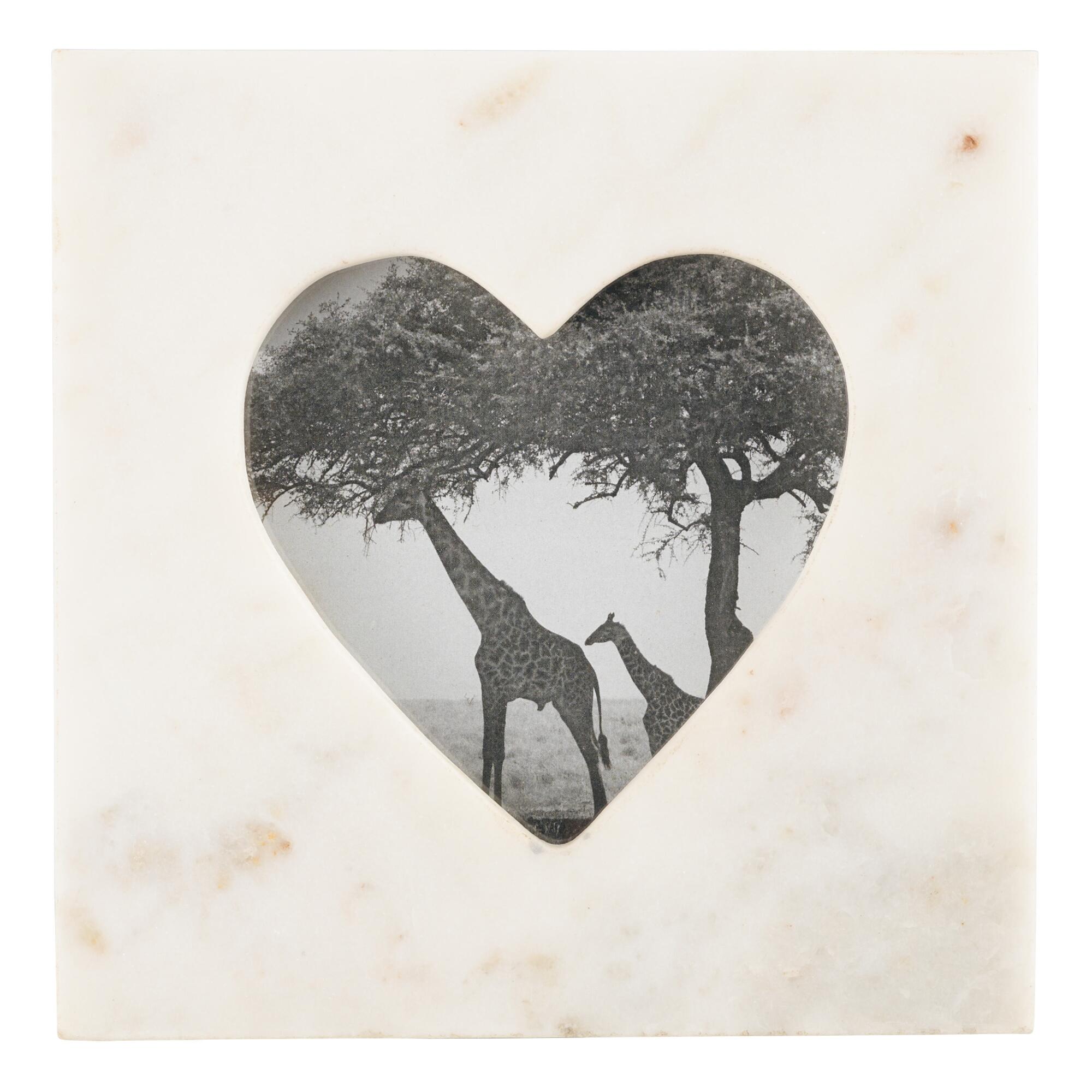 Square White Marble Heart Frame by World Market