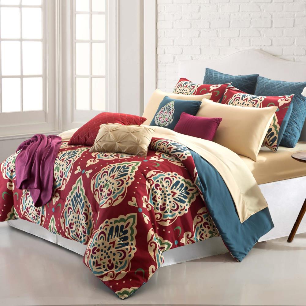 Amrapur Overseas Marrakesh Multi Abstract Reversible Queen Comforter (Blend with Polyester Fill) | 316CMFSG-MRK-QN