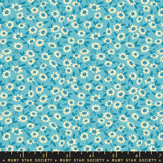 Stay Gold - Morning Blend Daisy Flower Turquoise Melody Miller Ruby Star Society Cotton Yardage Quilting Fabric Moda Fabrics
