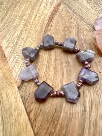 Amethyst Arrow Genuine Natural Crystal Gemstone Bracelet Jewelry