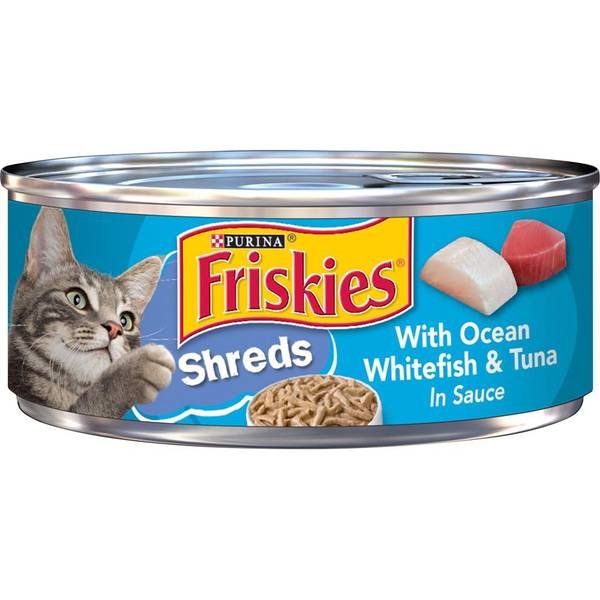 Friskies 5.5 oz Shreds With Ocean Whitefish & Tuna in Sauce Wet Cat Food