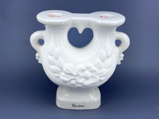 Rosa Ljung Deco Exclusive Limited Edition Ceramic Helsingborg Sweden White Collectible Vintage Porcelain Candle Holders