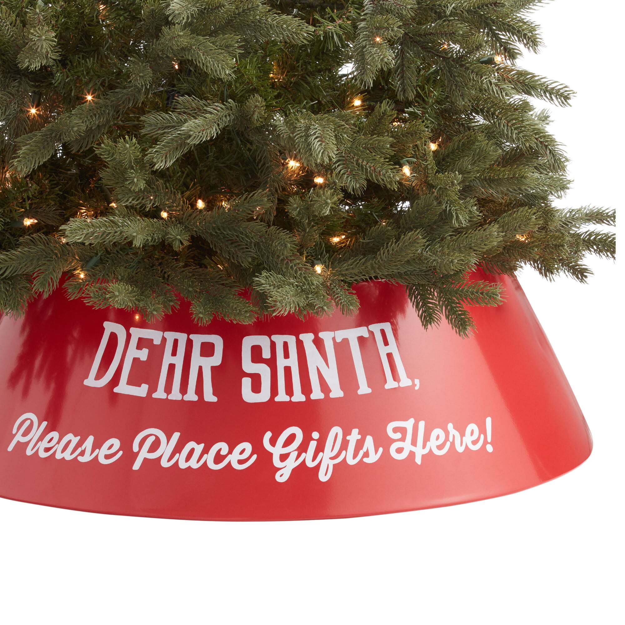 Red Metal Dear Santa Tree Collar by World Market