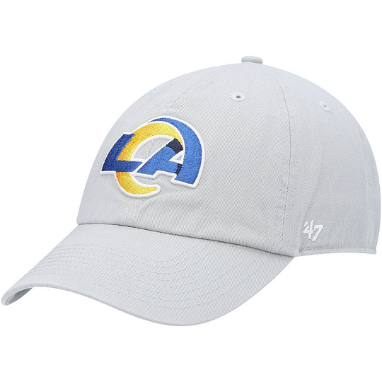 Men's '47 Gray Los Angeles Rams Clean Up Adjustable Hat, Grey