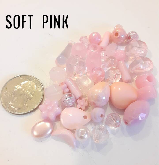 20Gr/Bag Soft Pink Small Mix Beads, Bead Soup Mix, Acrylic Resin For Jewelry Making Keelaubeadz
