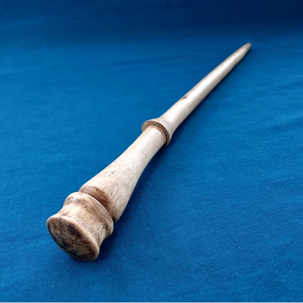 Wand, Hand Carved, Cottonwood, 12.5, Costume, Cosplay, Halloween, Wizard, Magic, Pagan, Viking - Made & Carved in The Usa