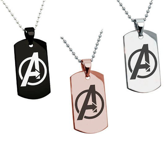 Avengers Symbol Silver Pendant Necklace Initial Comics Charm For Men & Women