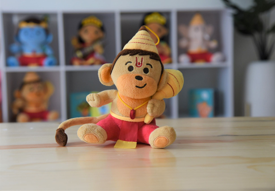 Baby Hanuman Plush Toy With Mantras | Small - 6" Gift Wrapping Available