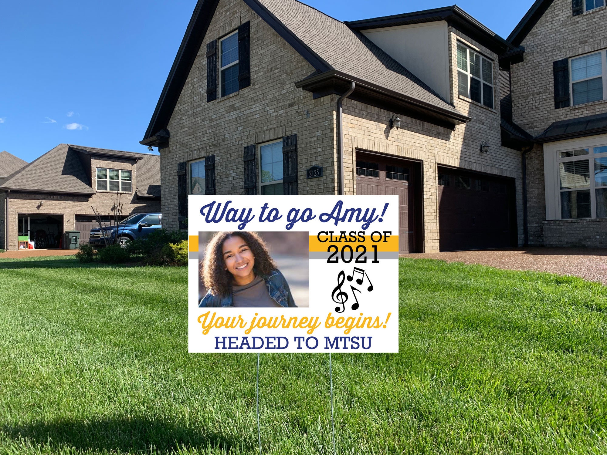 Senior Graduation Your Journey Begins Yard Sign, Class Of 2021 Wire Stake Incl, Diy File Option, Free Shipping, Way To Go