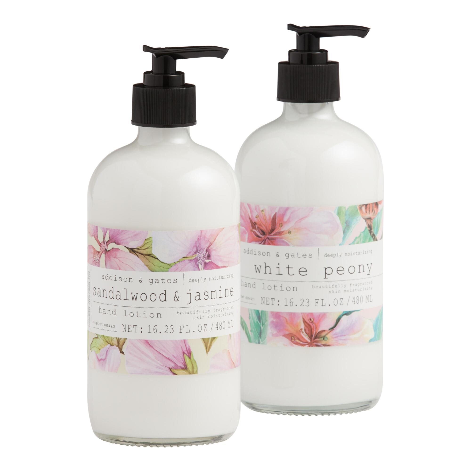 A&G Watercolor Flowers Hand & Body Lotion: Pink/Purple - Plastic by World Market