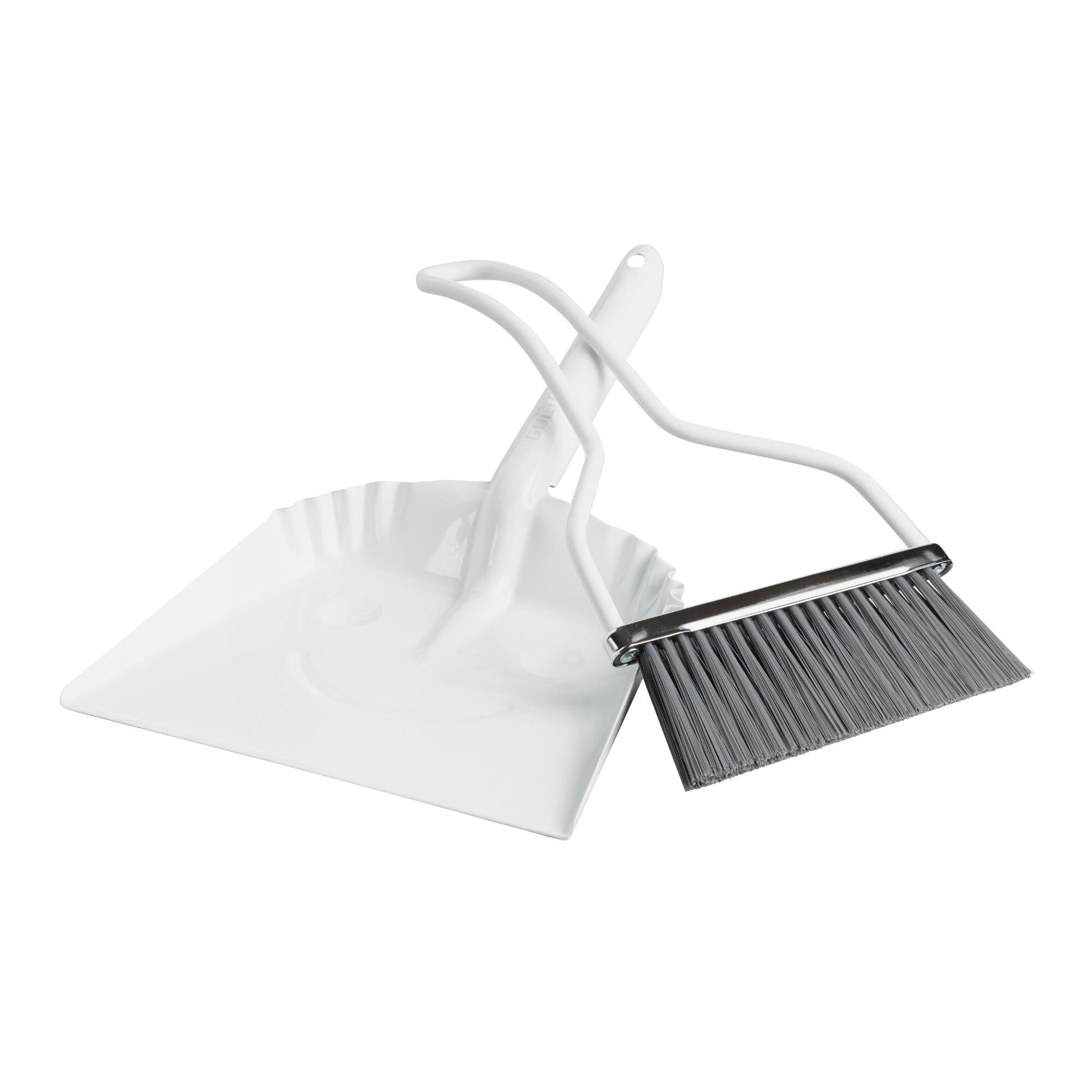 White Metal Smiley Dustpan and Hand Broom Set by World Market