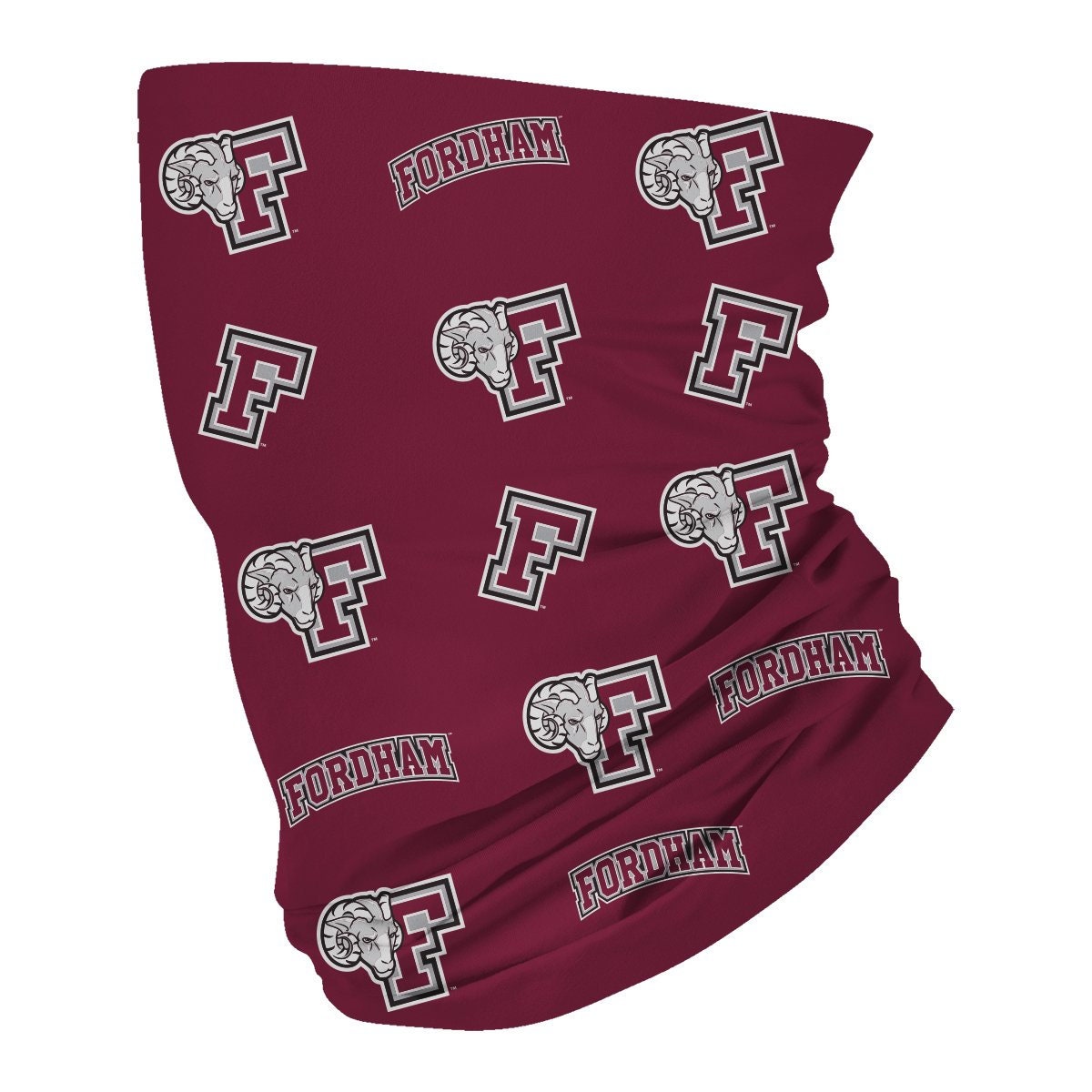 Fordham Rams Neck Gaiter Maroon All Over Logo