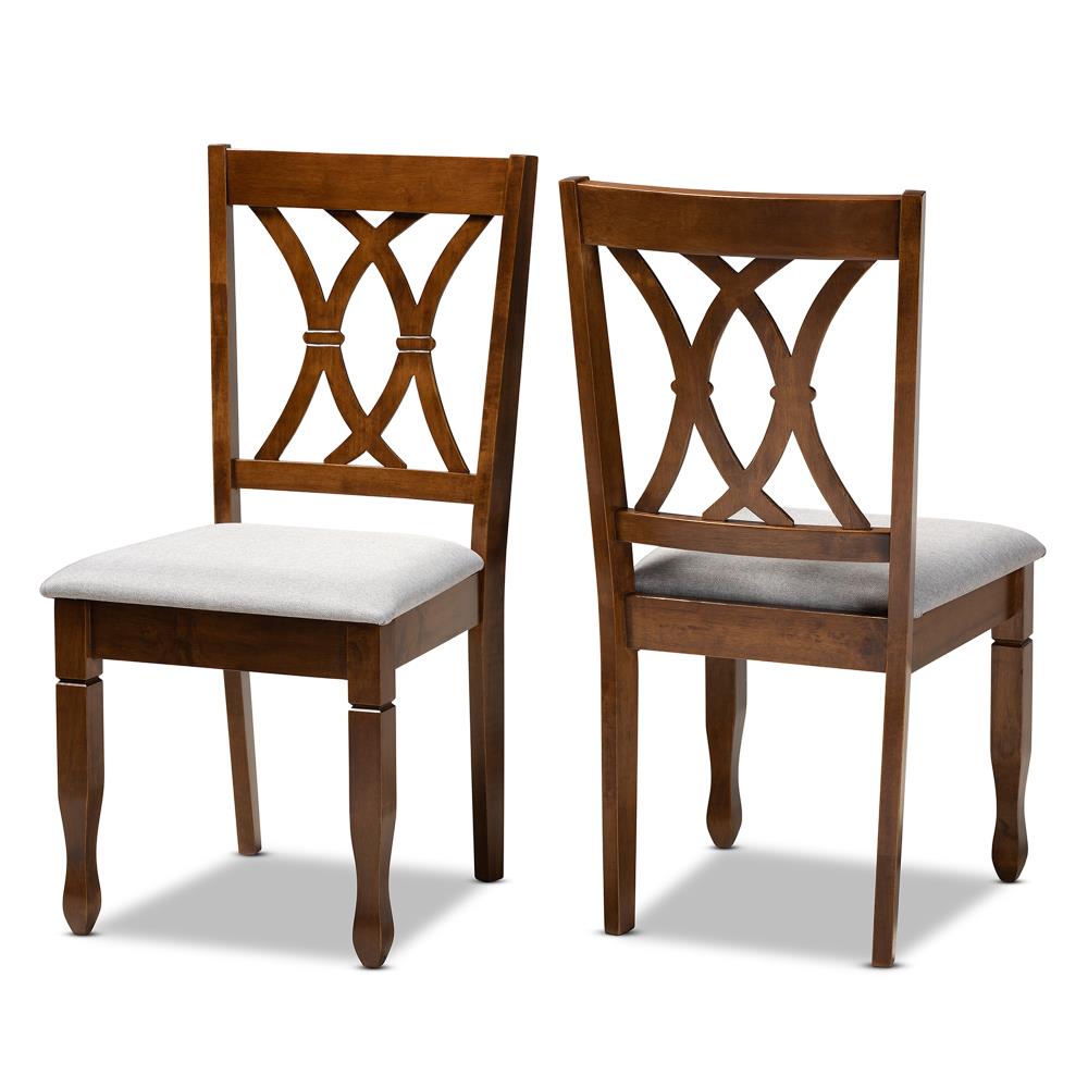 Baxton Studio Set of 2 Augustine Contemporary/Modern Polyester/Polyester Blend Upholstered Dining Side Chair (Wood Frame) in Gray | 165-2PC-10548-LW