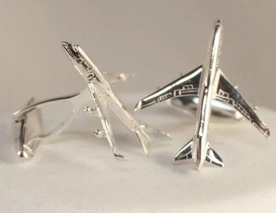 747-400 Tie Tack/Pin/Charm/Pendant/Cuff Links in Sterling Silver