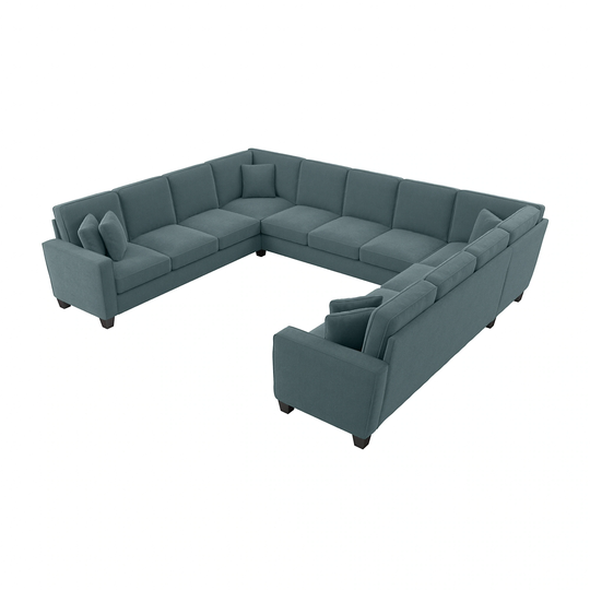 Bush Furniture Stockton Modern Turkish Blue Herringbone Fabric Polyester/Blend Sectional | SNY135STBH-03K