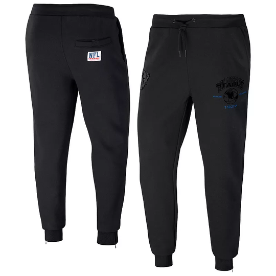 Men's NFL x Staple Black Los Angeles Rams Globe Fleece Pants, Size: 2XL
