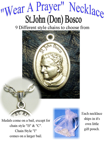 Wear A Prayer St. John Bosco Necklace~ Editors, Publisher, Schoolchildren, Young People, Magicians, Juvenile Delinquents, Salesians, Boys