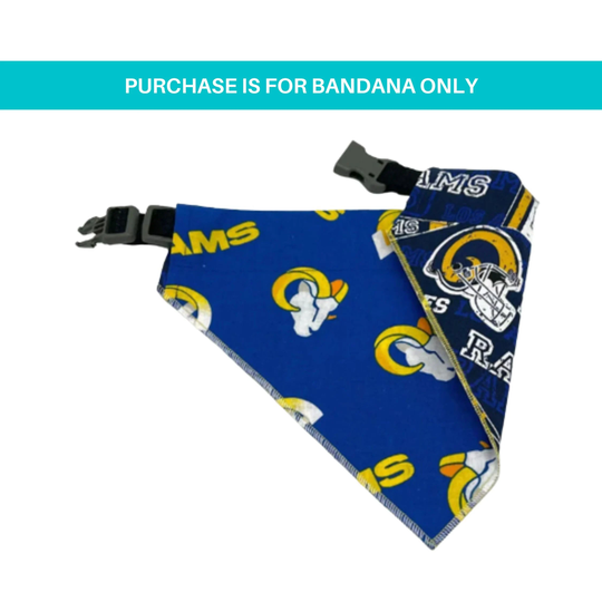 Rams Dog Bandana/Bandanna Over Collar Slip-On Los Angeles Pet Neckwear Cat Accessory