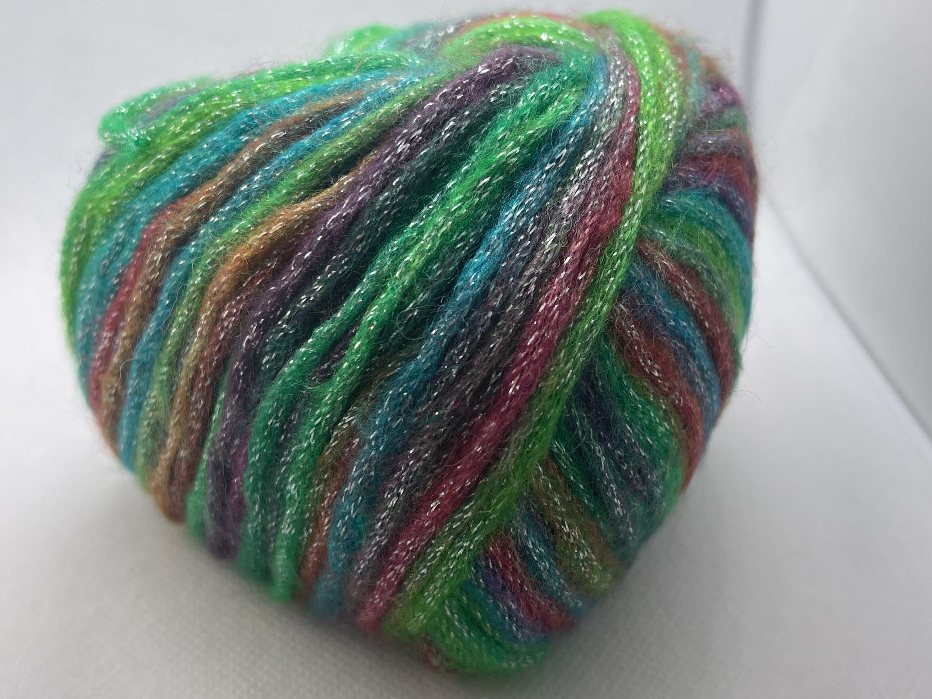 Paris - Ice Yarns #65933 Greens, Blue, Brown, Burgundy, Purple With Silver Sparkle Wool, Acrylic Blend Yarn Metallic Lurex, 50 Grams