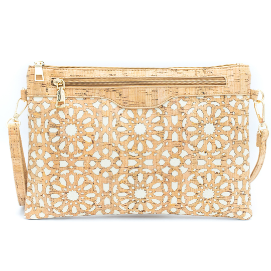 Natural Cork With Pattern Envelope Clutch Purse Cork Purse, Bodycross Bag, Wristlet, Clutch Bagd-272