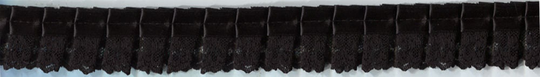 1&1/2" Black Pleated Lace Fabric Trim Satin Header 15 Yards