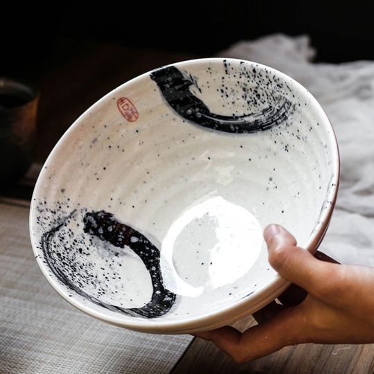Japanese Style Ceramic Ramen Bowl, Handmade Large Bowl For Soup Salad - 30 Oz