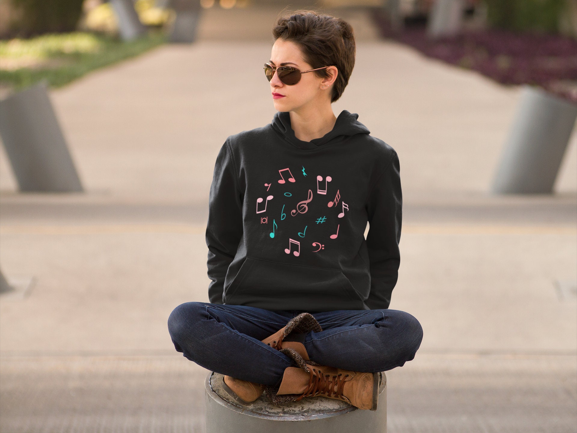 Melomaniac | Unisex Heavy Blend Crewneck Sweatshirt Hoodie Musical Symbols Music Lover Octave Clef |Illustreatart