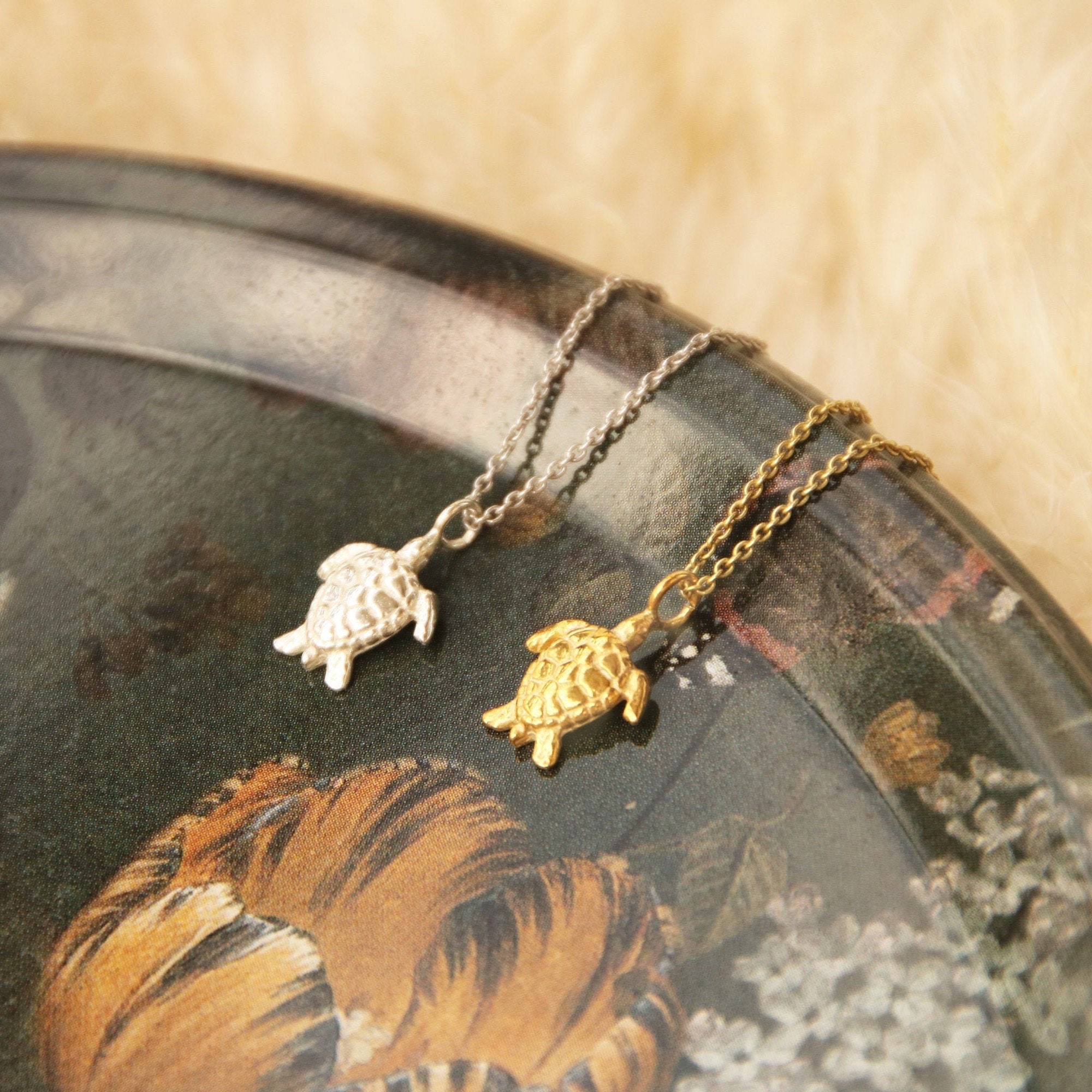 Dainty Turtle Necklace, Sterling Silver Animal Gift For Lovers