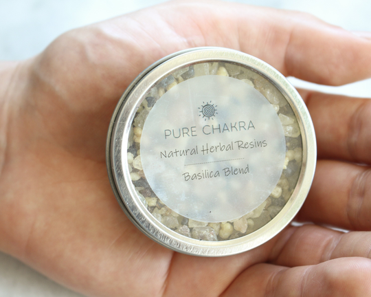 Pure Chakra Basilica Blend Herbal Resin Incense - Natural For Meditation, Witchcraft, Healing