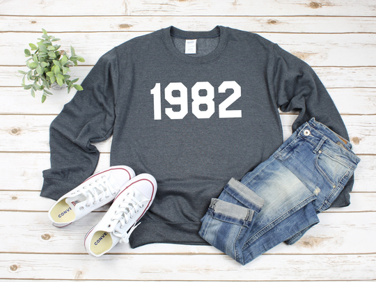 1982 Heavy Blend Crewneck, Birthday Year Birthday, Gift For 40Th Sweater