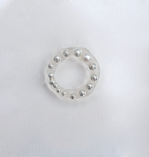 Silver Bubbles Transparent Statement Ring