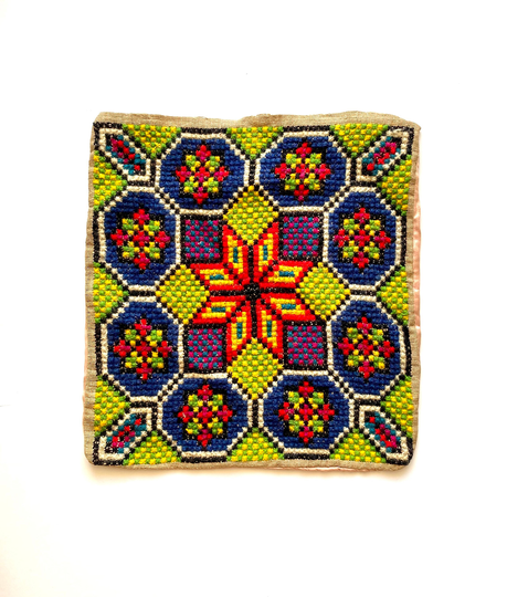 Vintage 1940S Cross Stitch Folk Art Decorative Pillow Cover