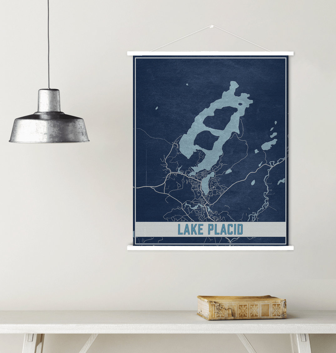 Lake Placid New York Map Print | Magnetic Poster Frame Printed Marketplace