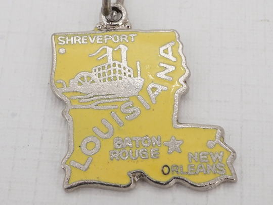 Vintage Silver Plated Enamel Japan Export Louisiana State Charm