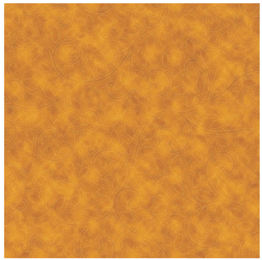 Fall For Autumn Gold/Gold Scrolls & Leaves U4989H-47G - Hoffman, Gold Metallic Vines On Fabric, Autumn Blender Fabric