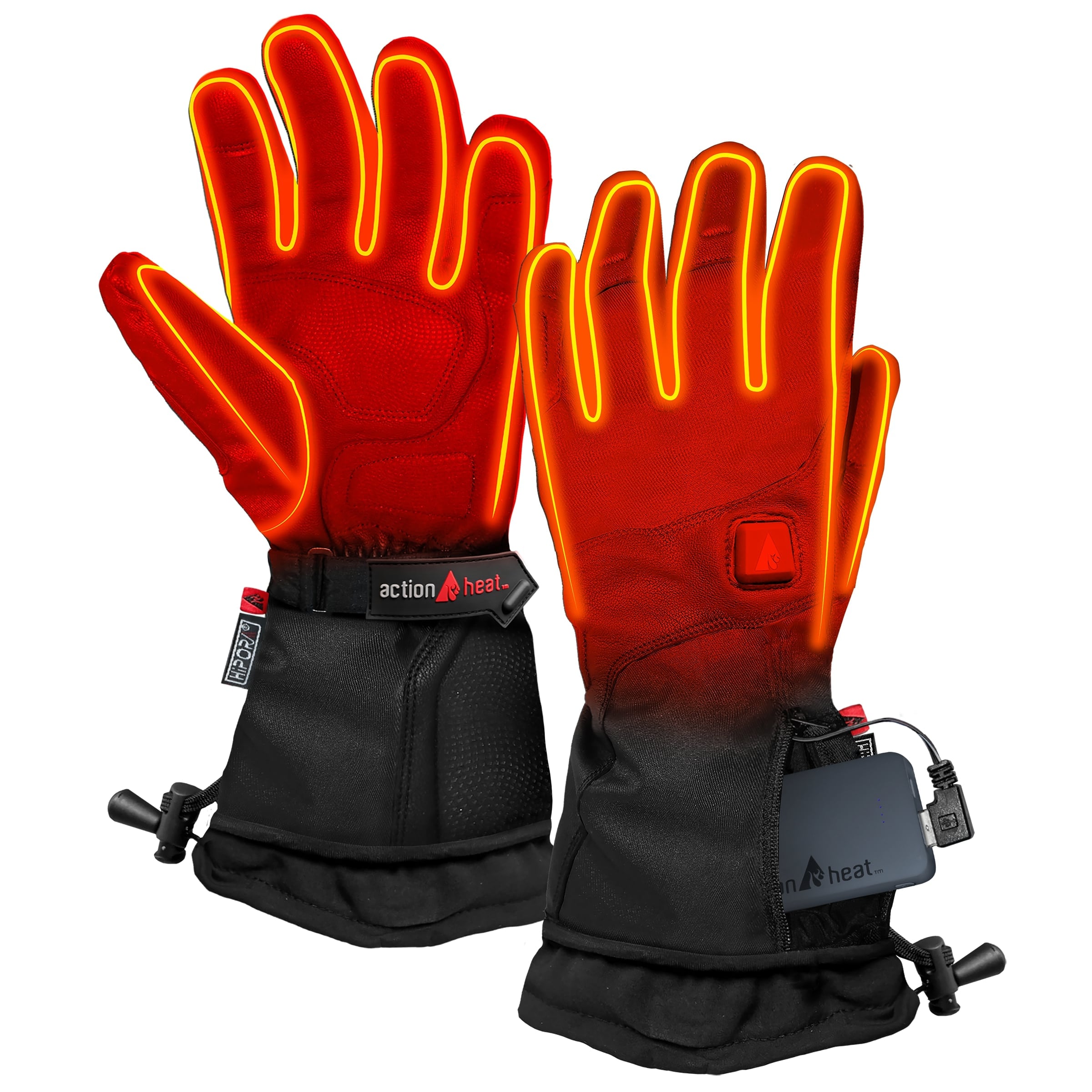 ActionHeat Small Black Polyester/Spandex Blend Heated Gloves | AH-SG-5V-1-BW-S
