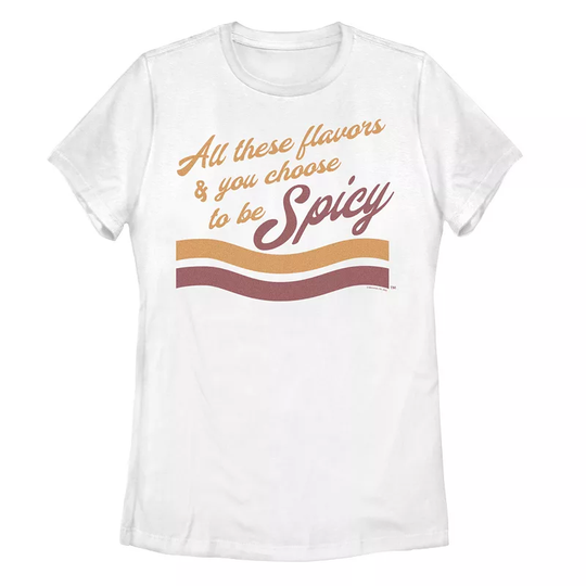 Juniors' Maruchan "All These Favors & You Choose To Be Spicy" Graphic Tee, Women's, Size: XXL, White